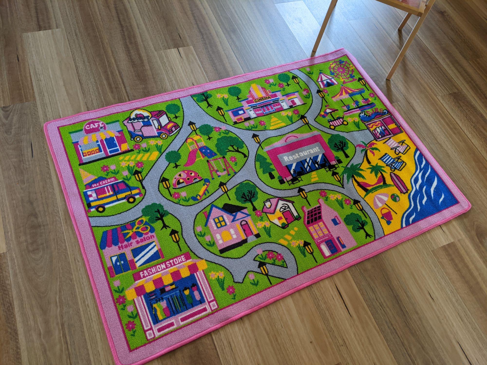 Pink kids Roads rug