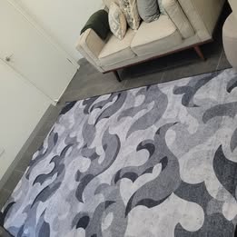 COZY MACHINE WASHABLE – Grey Tide Wave Pattern Rug 200x300