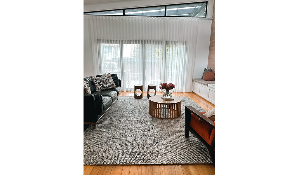 Avani Dark Grey Stone Loop Rug