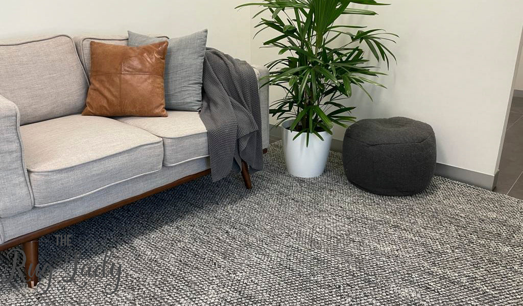 Avani Dark Grey Stone Loop Rug