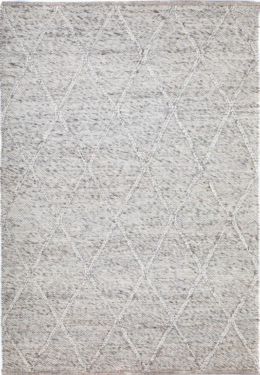 Darcy Diamond Beige Silver Felted Wool Rug