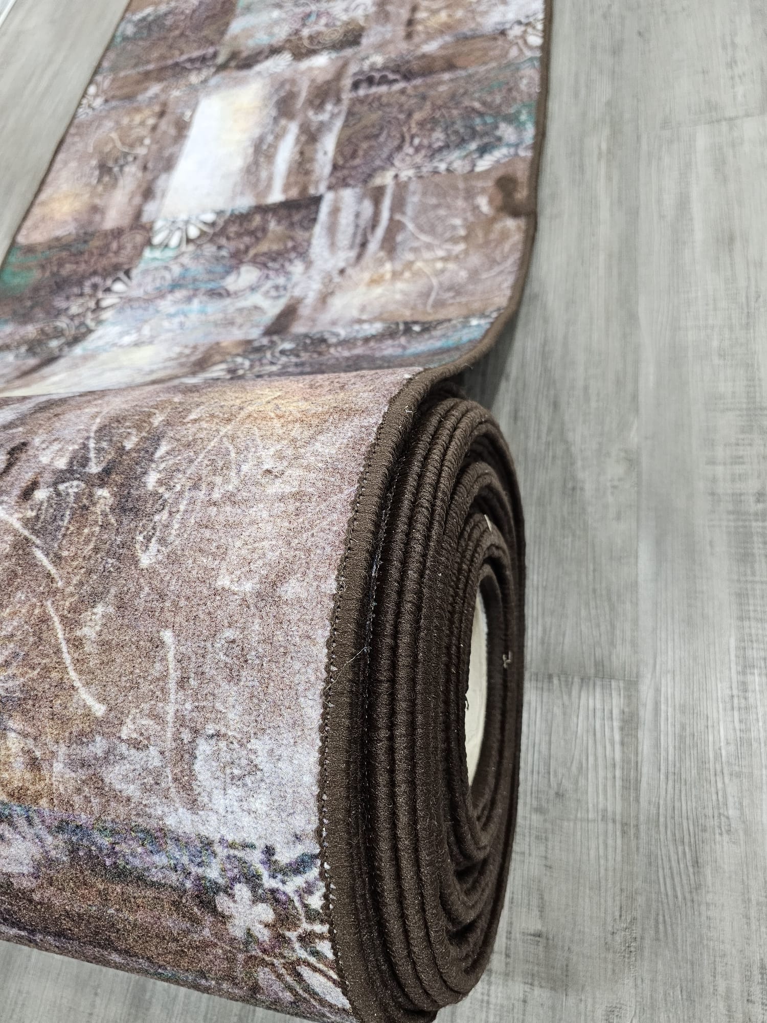 Gabe artistic brown hallway runner 80 cm Wide