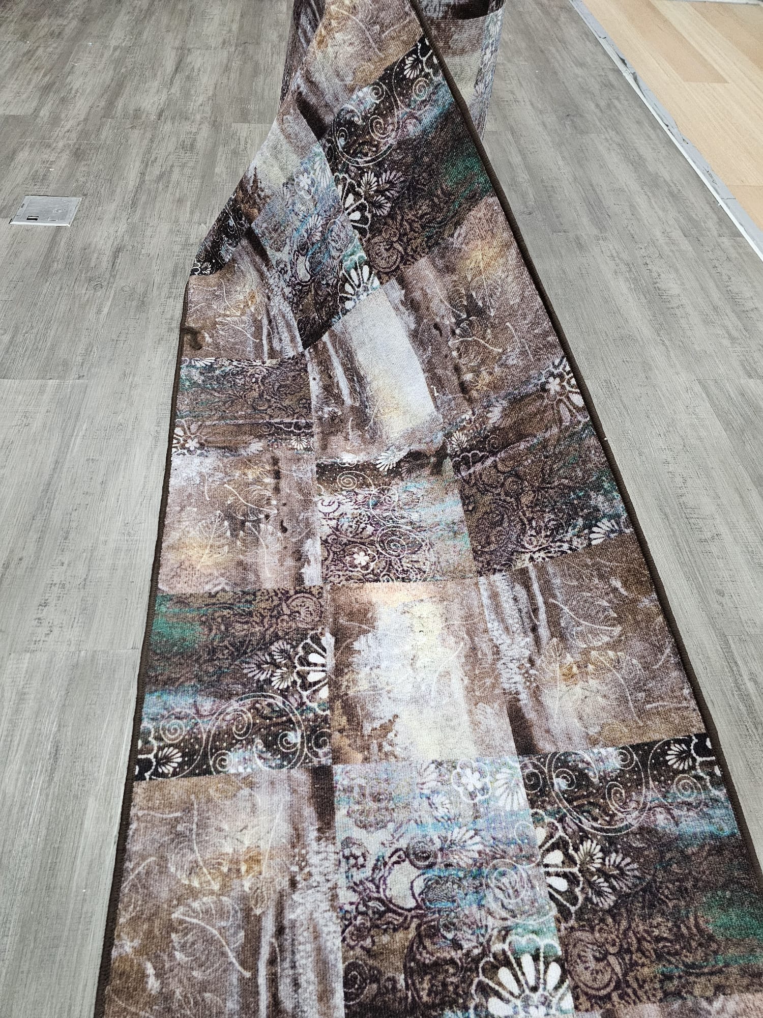 Gabe artistic brown hallway runner 80 cm Wide