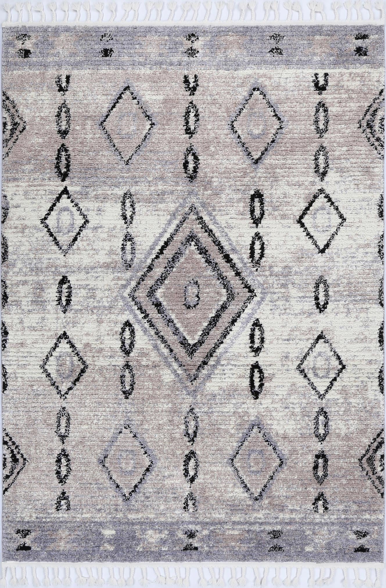 Morocco Tribal Diamond Ash shagg Rug