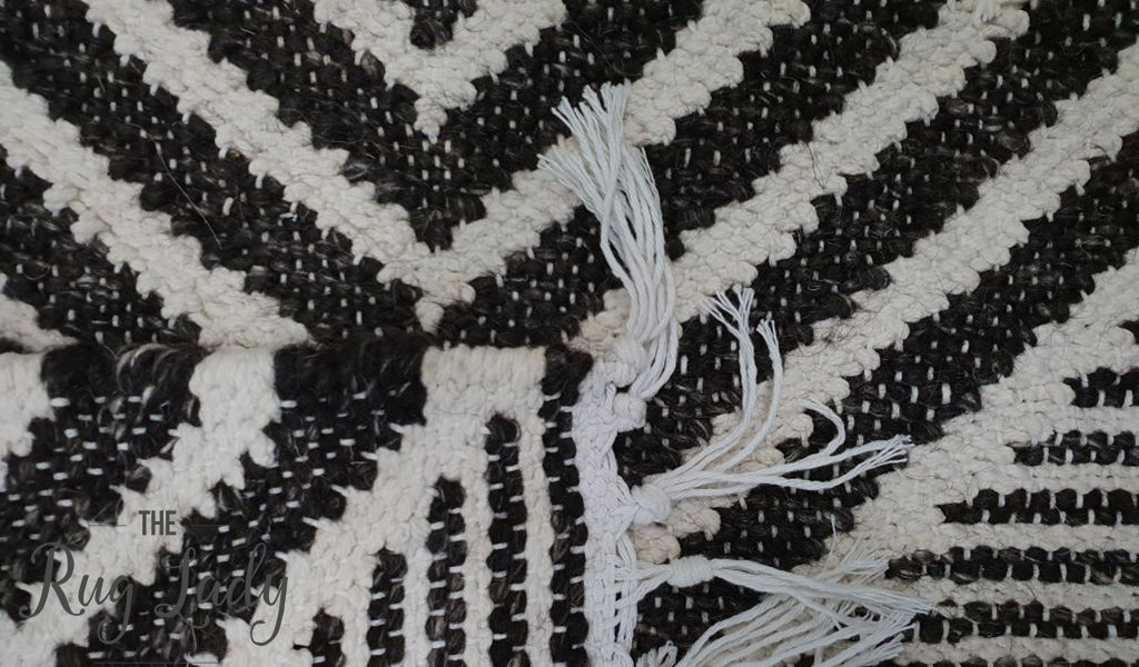 Bohemian Brown Charcoal Diamond Hand-Loomed Textured Rug