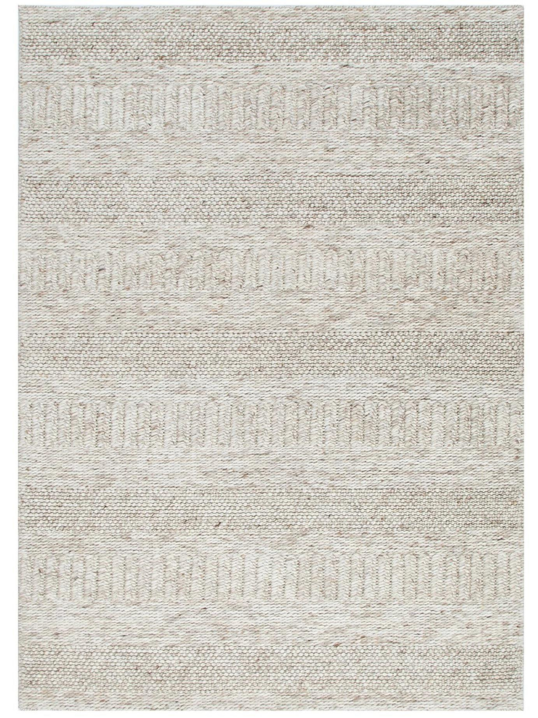 Priva Beige Multi Braided Pattern Wool Rug
