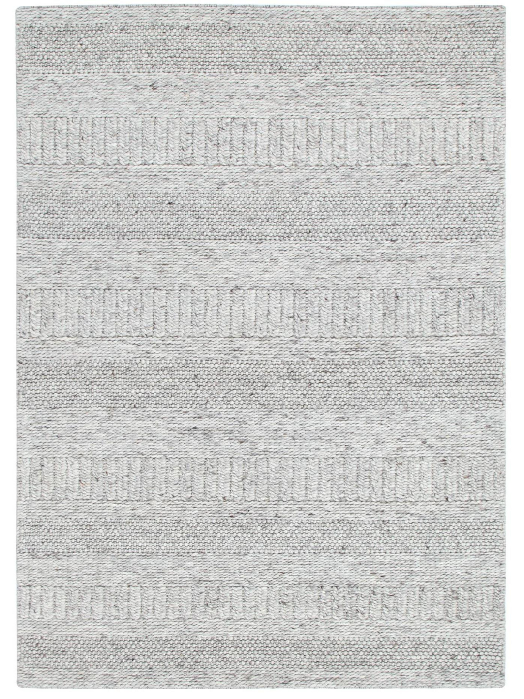 Priva Grey Multi Braided Pattern Wool Rug