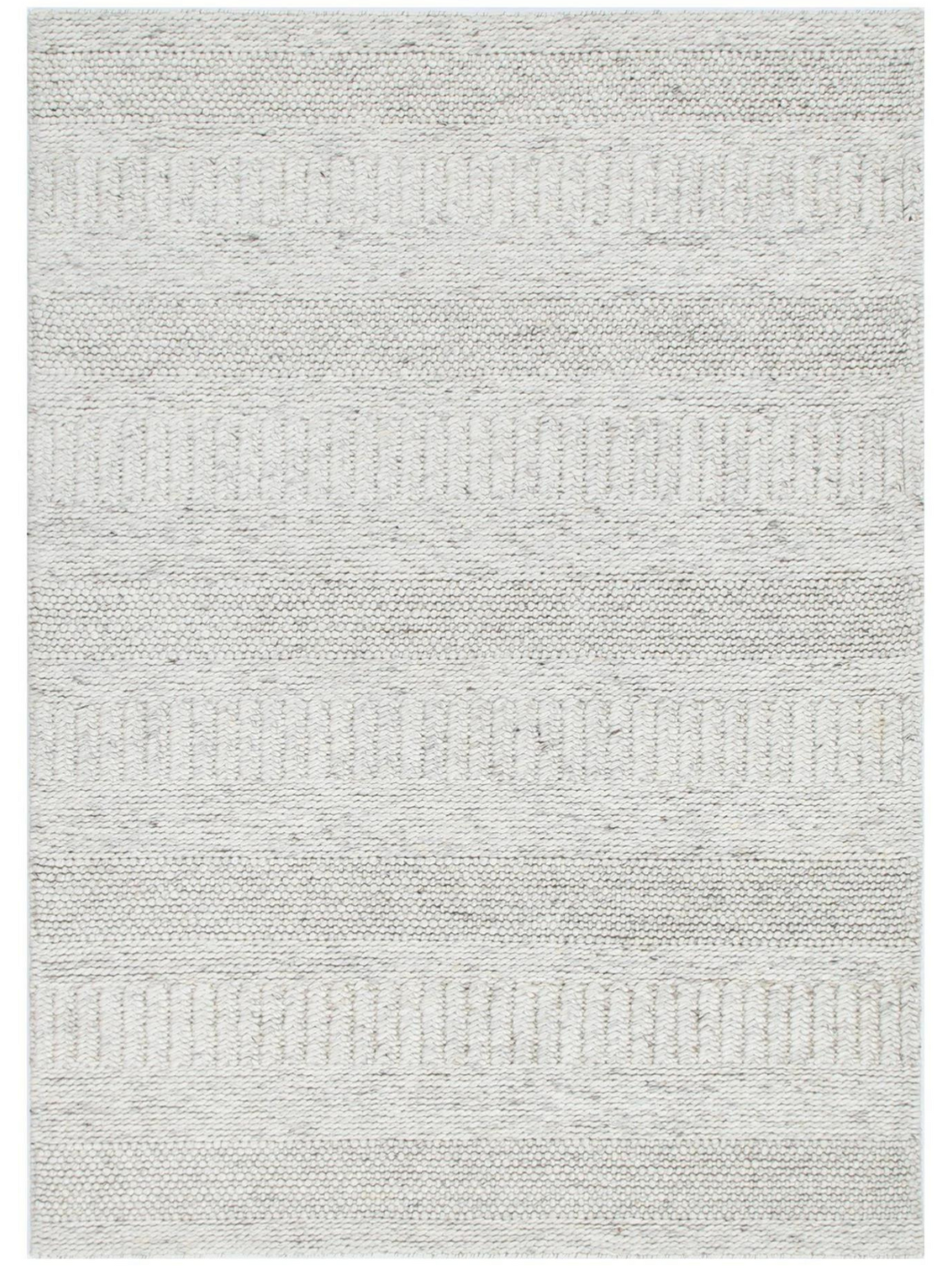 Priva Ivory Multi Braided Pattern Wool Rug