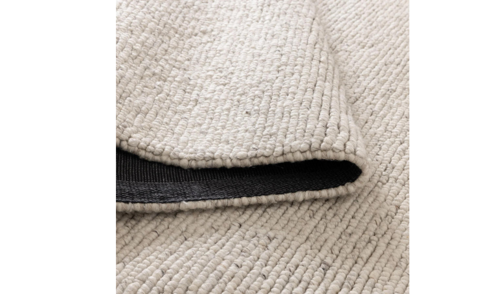 Priva Ivory Hand Woven Textured Wool Rug