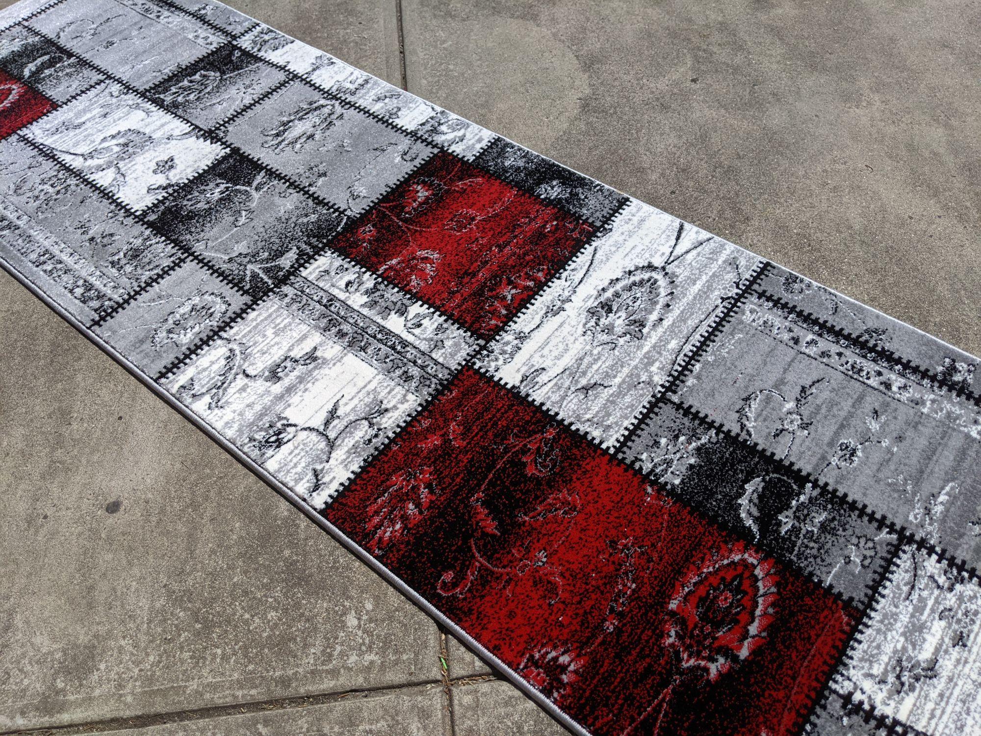 Istanbul 3011 grey red 80 cm wide Runner