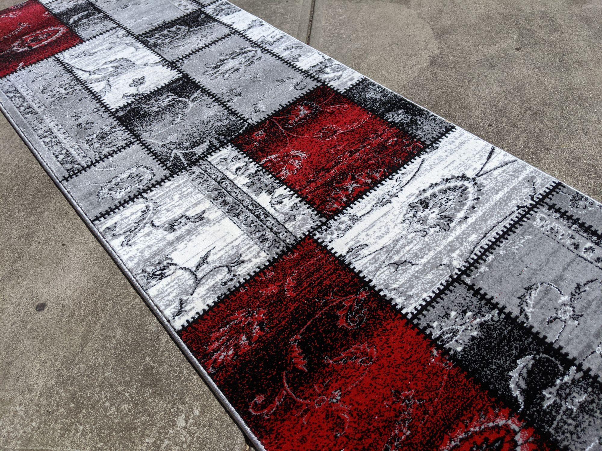 Istanbul 3011 grey red 80 cm wide Runner