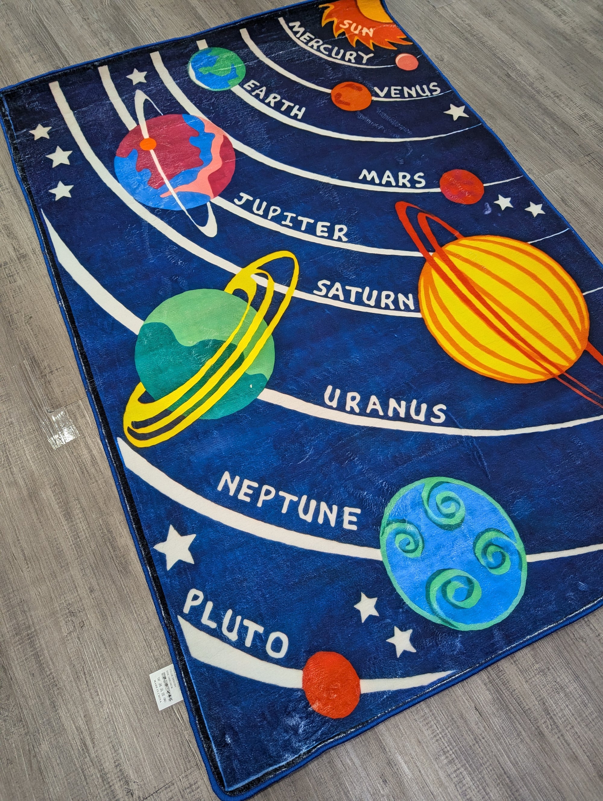 Planets educational kids rug
