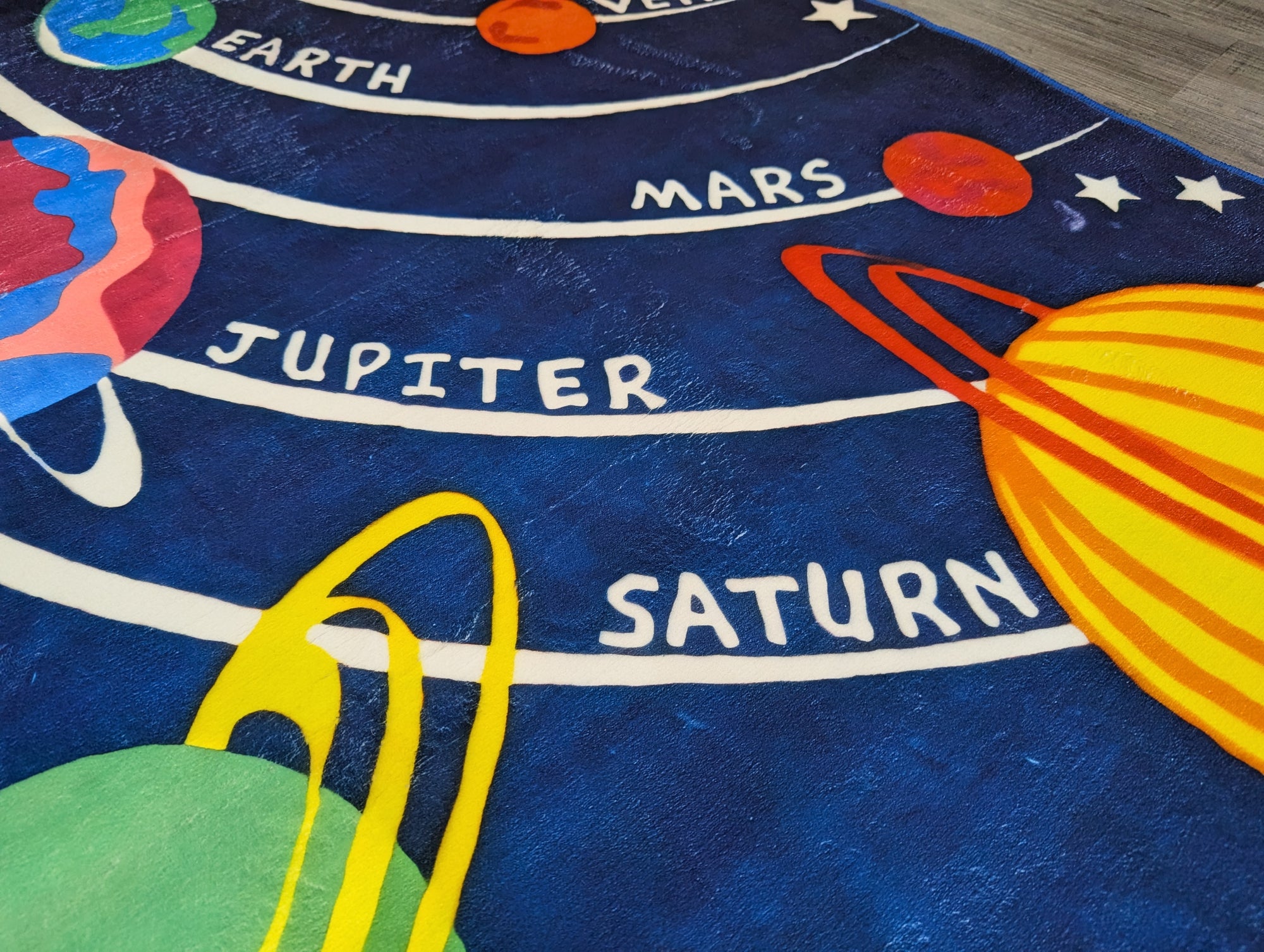 Planets educational kids rug