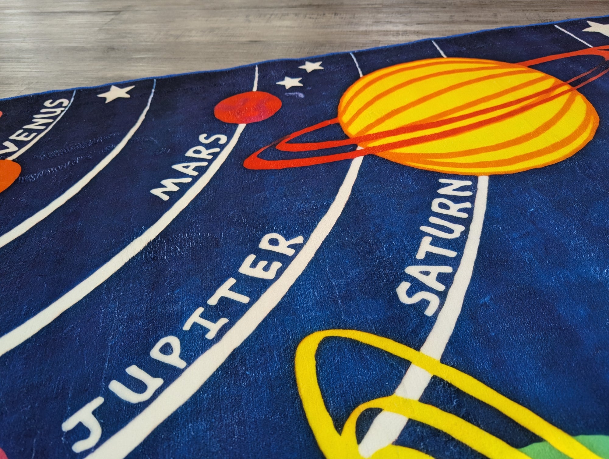 Planets educational kids rug