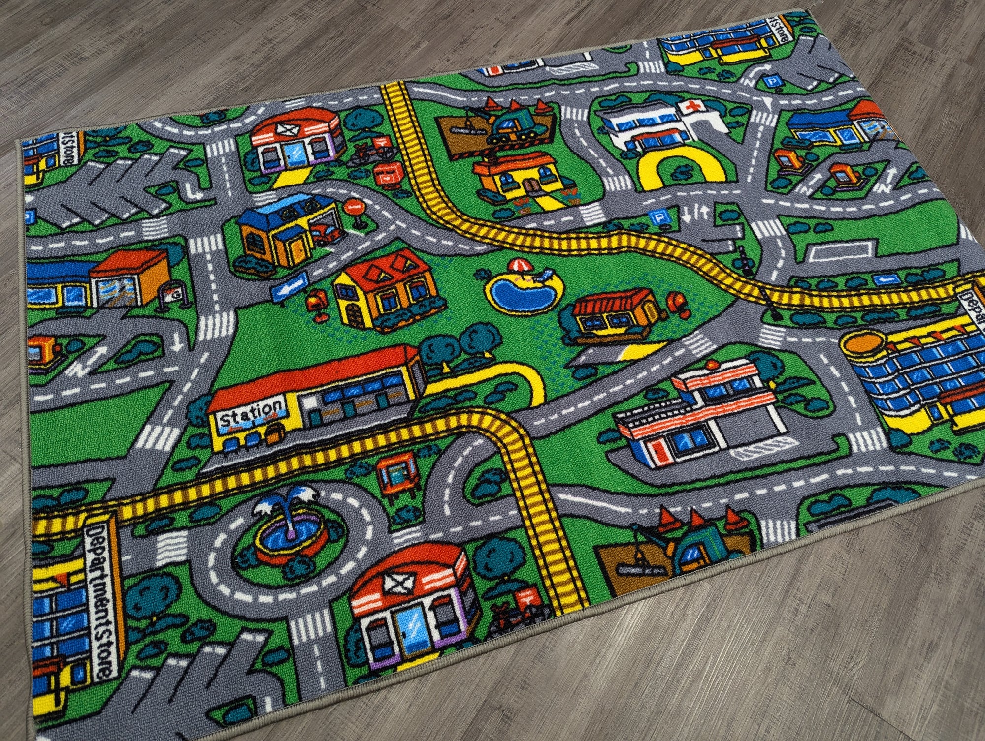 Roads city kids floor rug