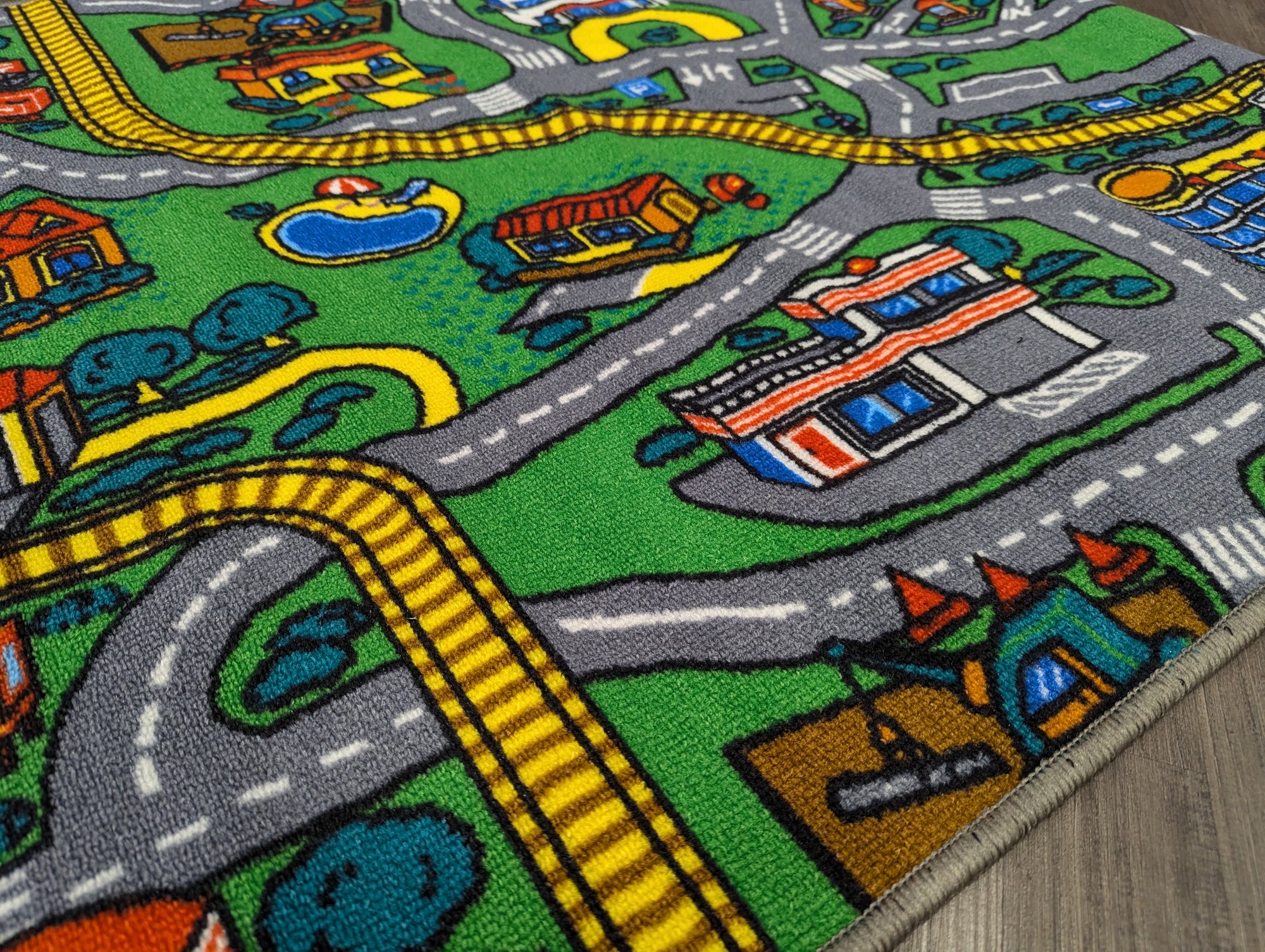 Roads city kids floor rug