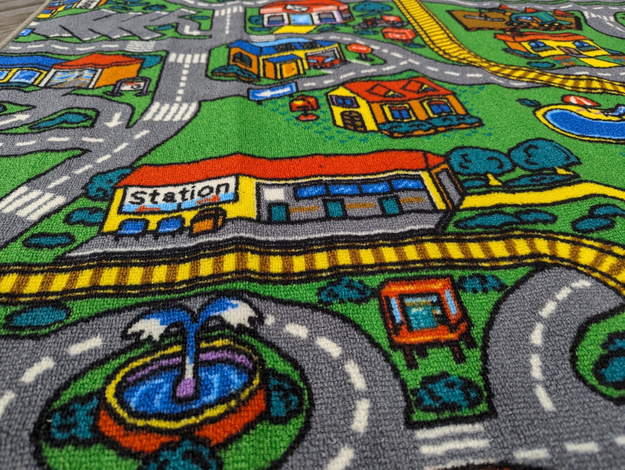 Roads city kids floor rug