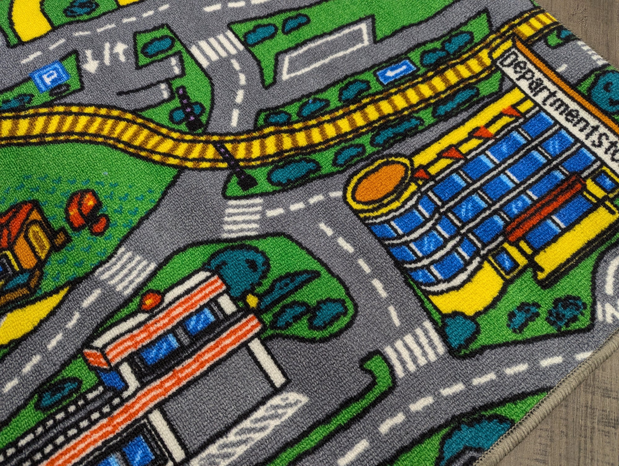 Roads city kids floor rug