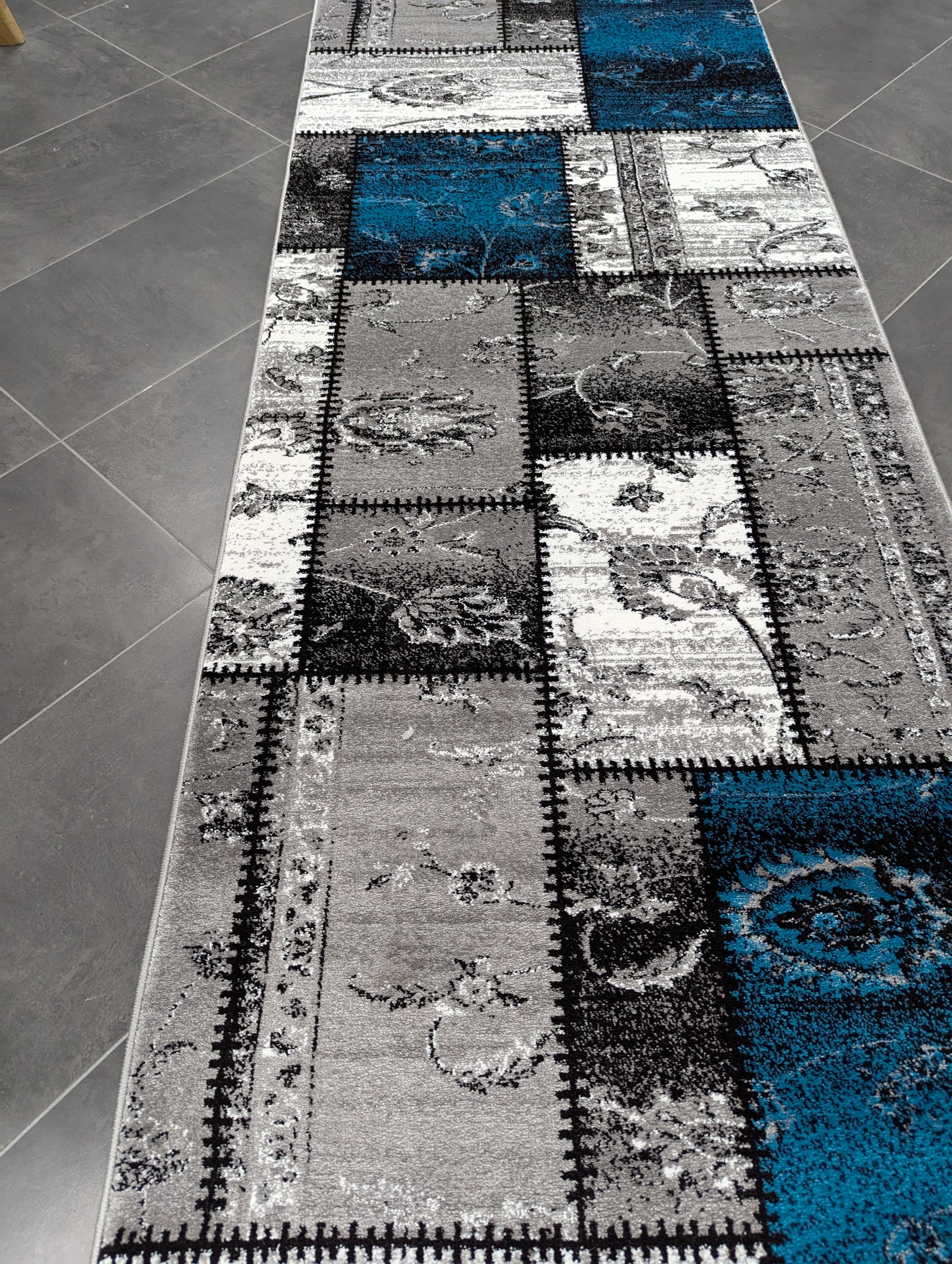 Istanbul 3011 grey blue 80 cm wide Runner