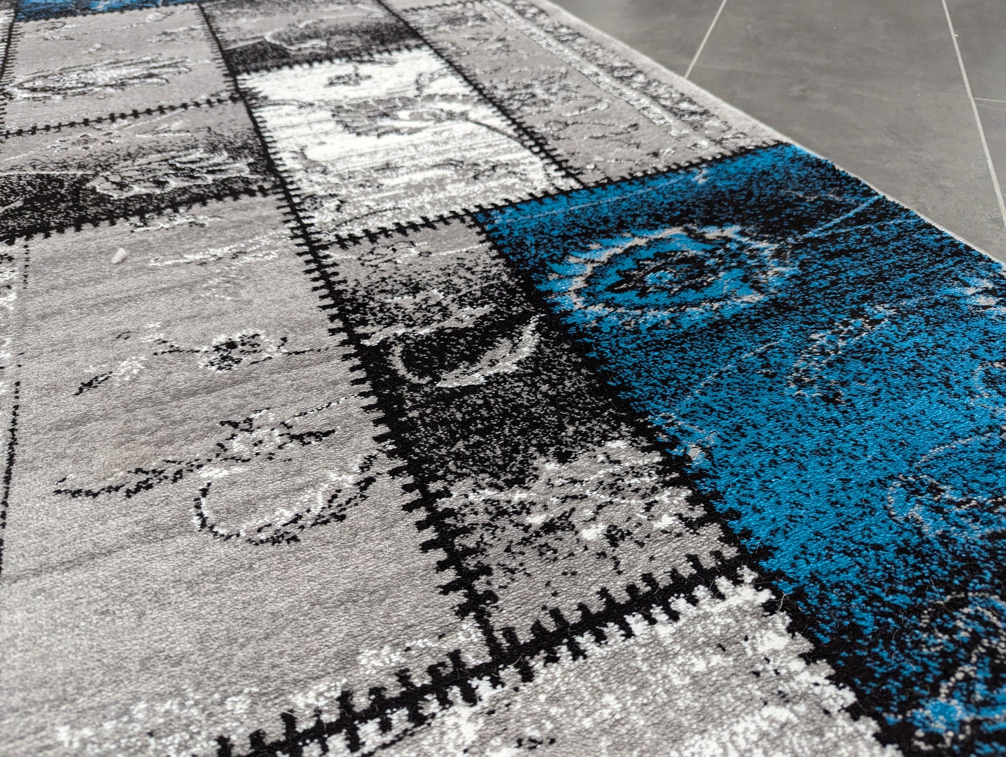 Istanbul 3011 grey blue 80 cm wide Runner