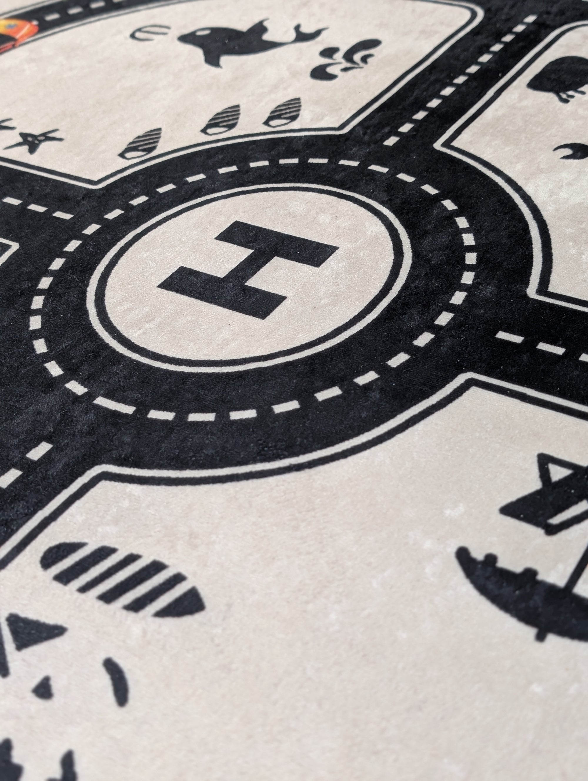 white roads city kids rug