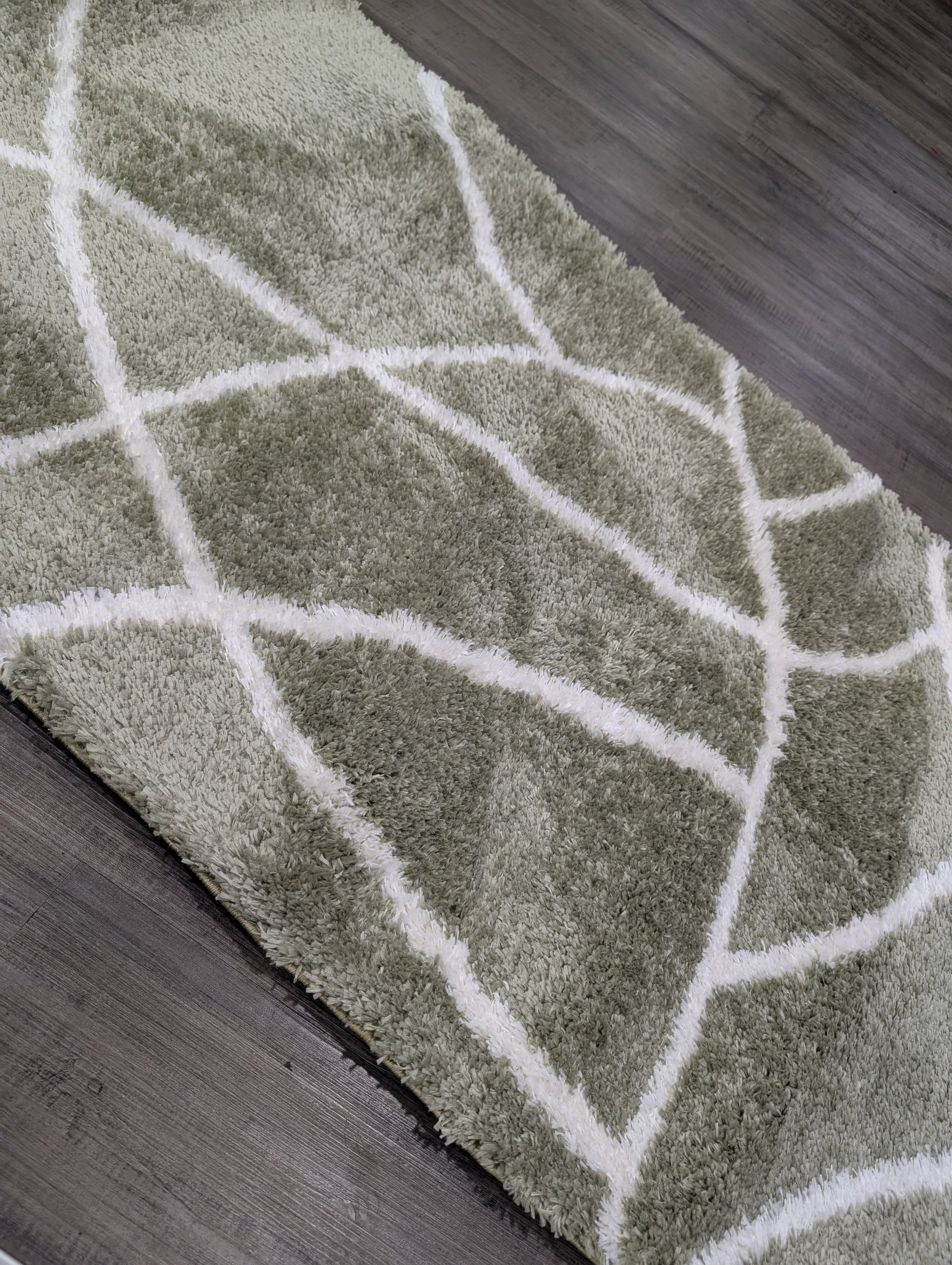 2 Jasmine shaggy 80 cm wide runner Green