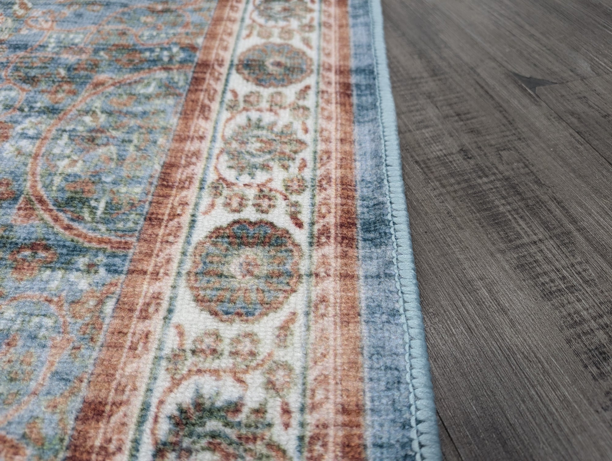 Gabe medallion blue transitional hallway runner 67cm Wide