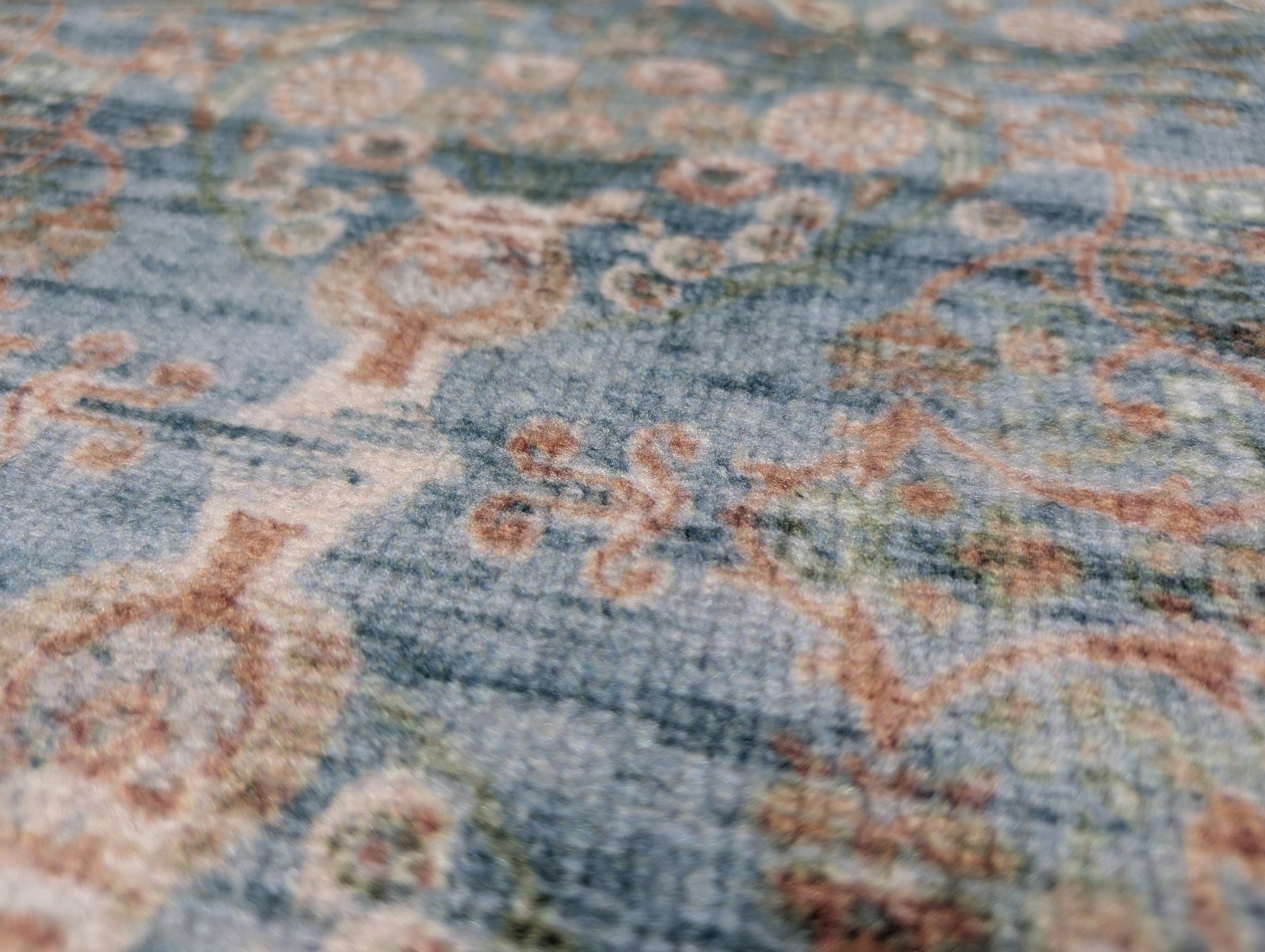 Gabe medallion blue transitional hallway runner 67cm Wide