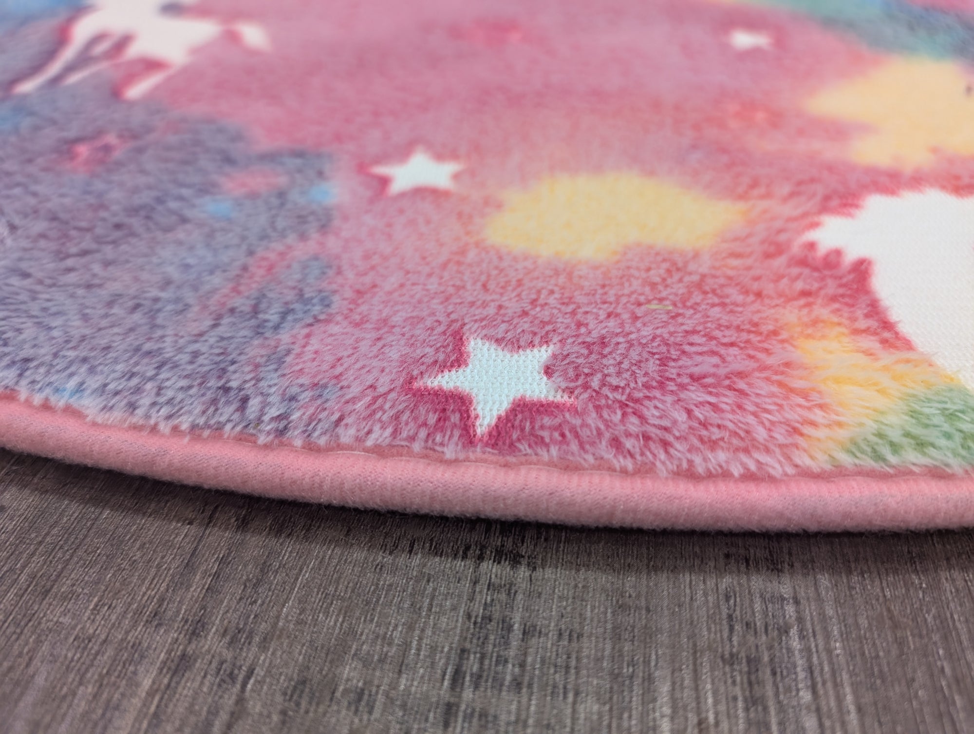 Unicorn pink circle Glow in the dark kids rug