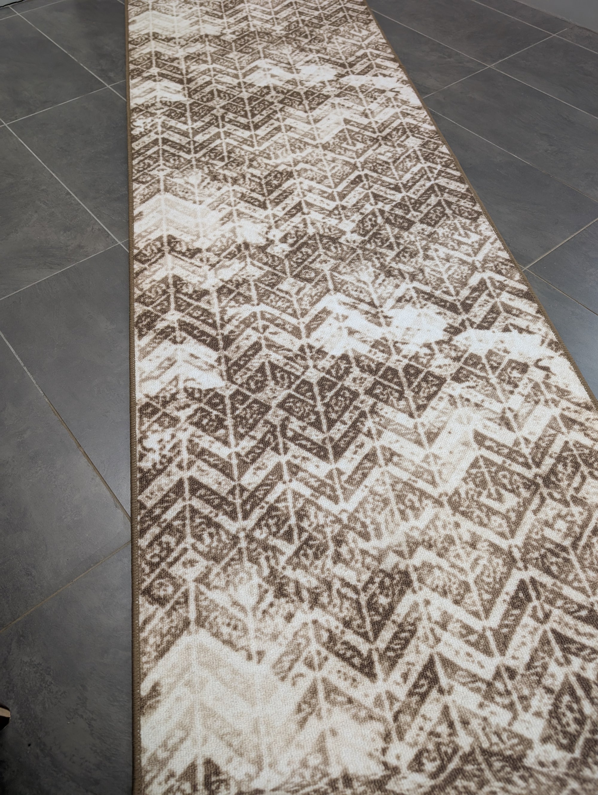 Gabe beige brown modern design hallway runner 80cm Wide