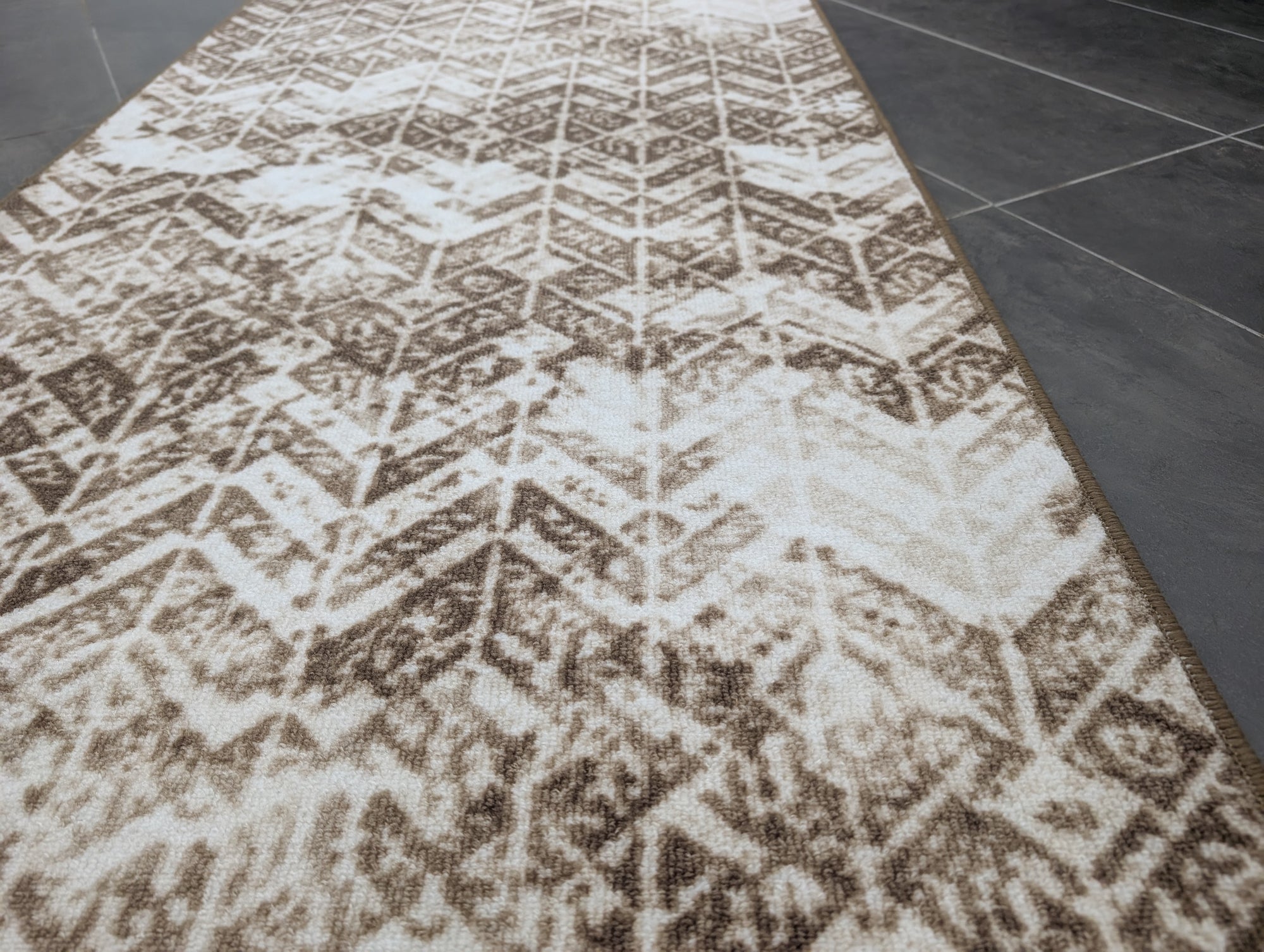 Gabe beige brown modern design hallway runner 80cm Wide