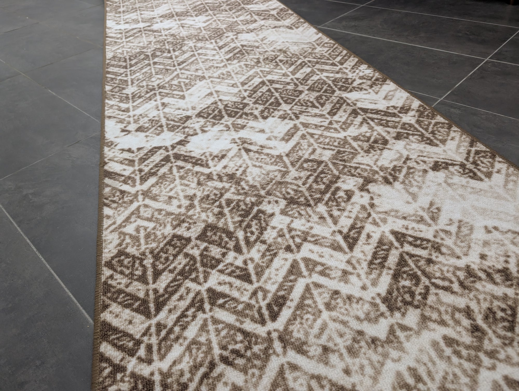 Gabe beige brown modern design hallway runner 80cm Wide