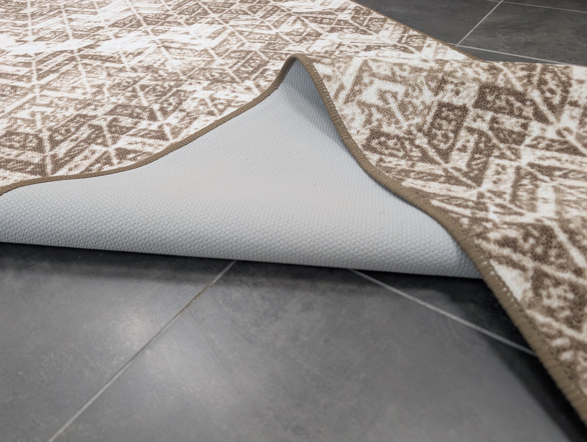 Gabe beige brown modern design hallway runner 80cm Wide