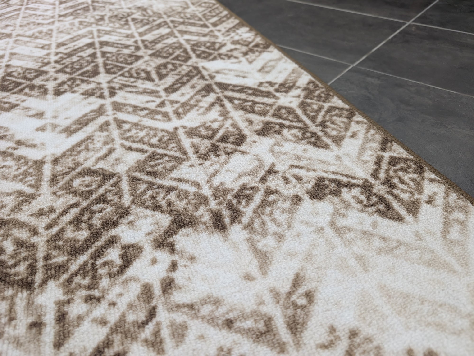 Gabe beige brown modern design hallway runner 80cm Wide