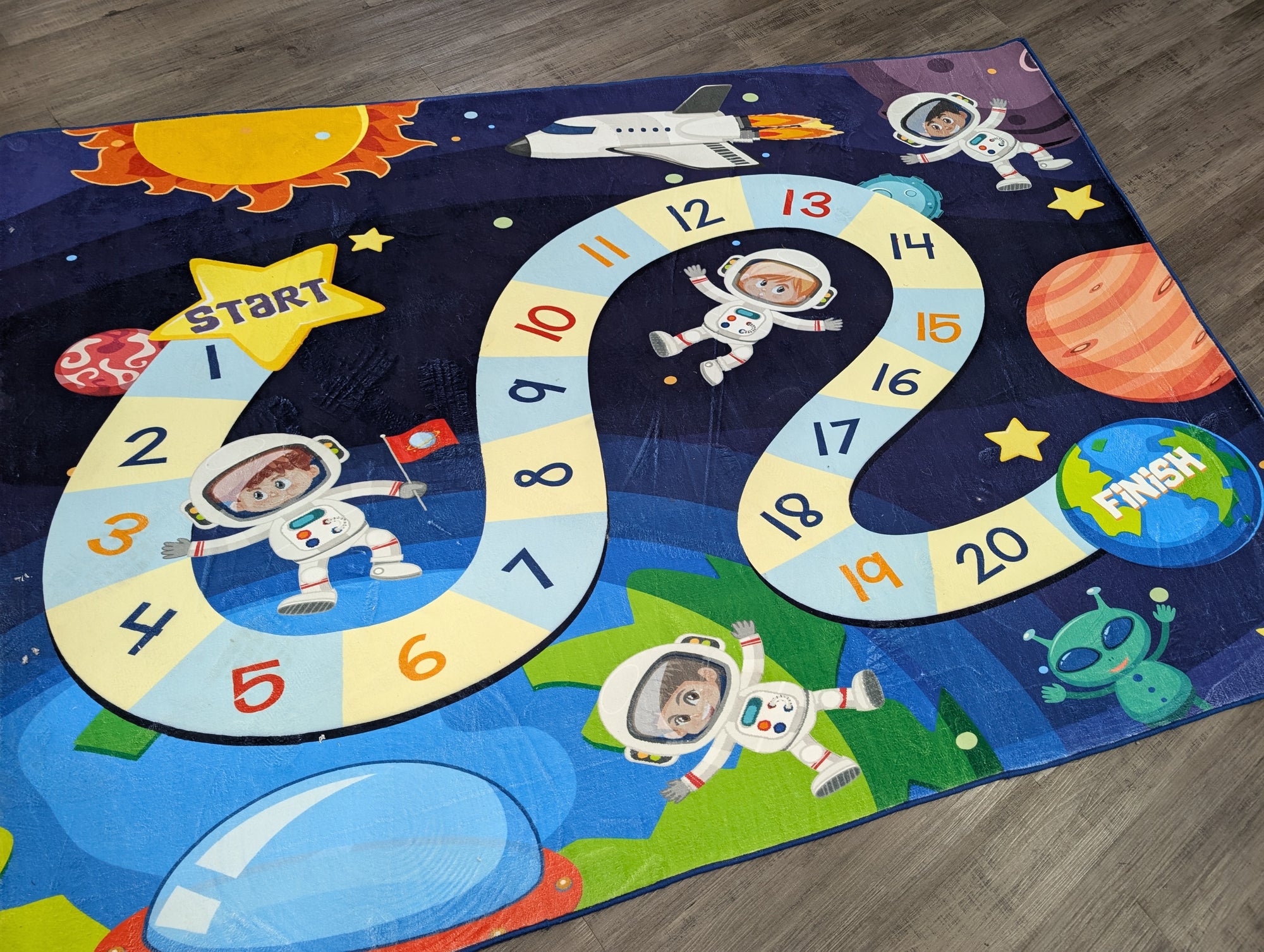 Space numbers Learn to count kids rug