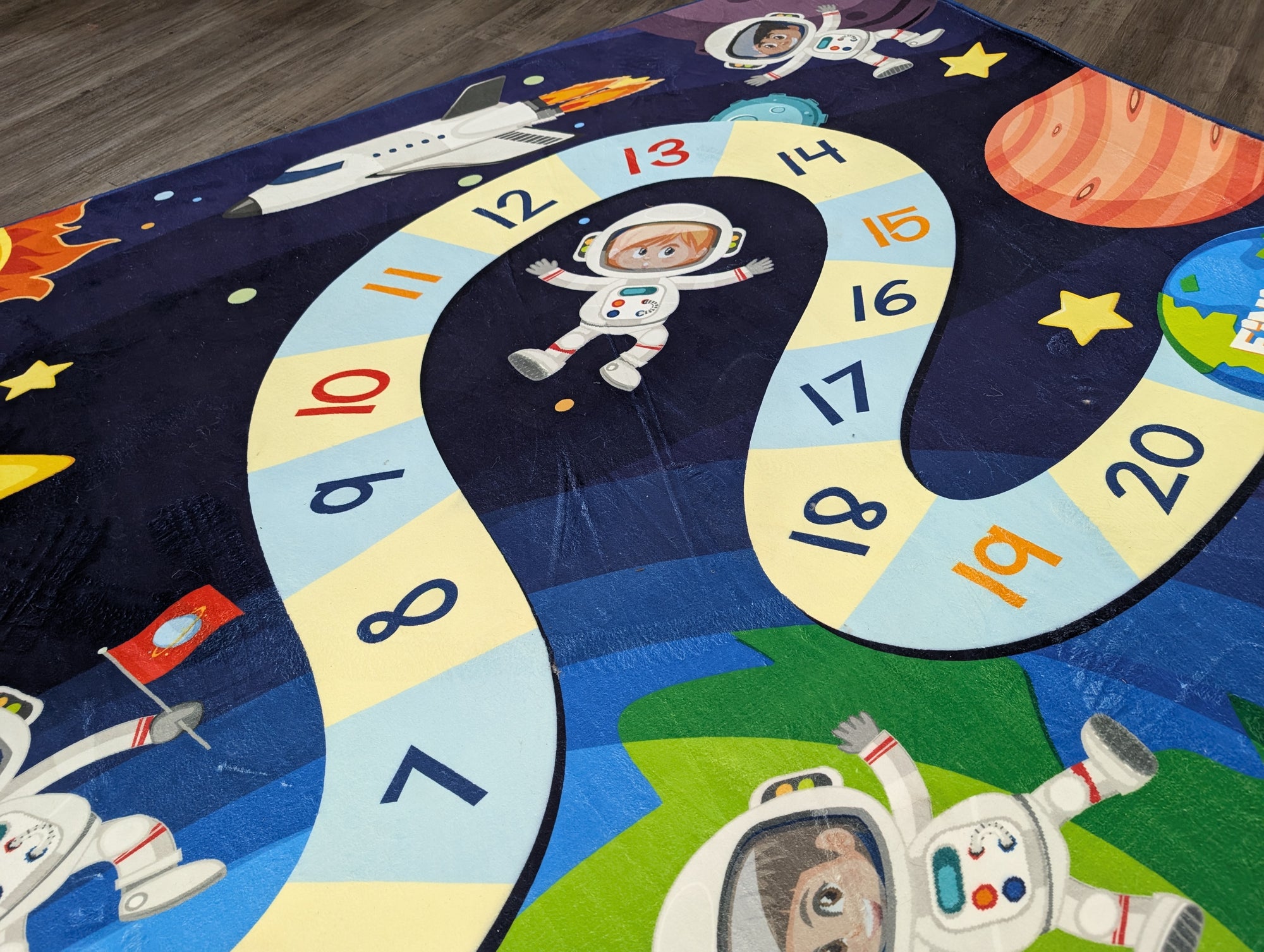Space numbers Learn to count kids rug