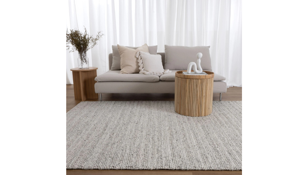 Priva Ivory Mixed Weave Wool Rug