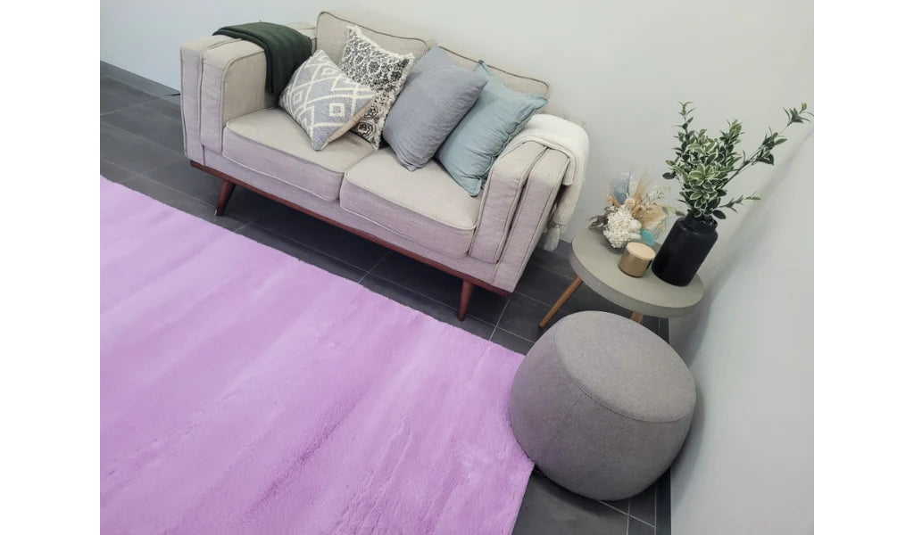 Super soft faux Fur Lilac purple rug