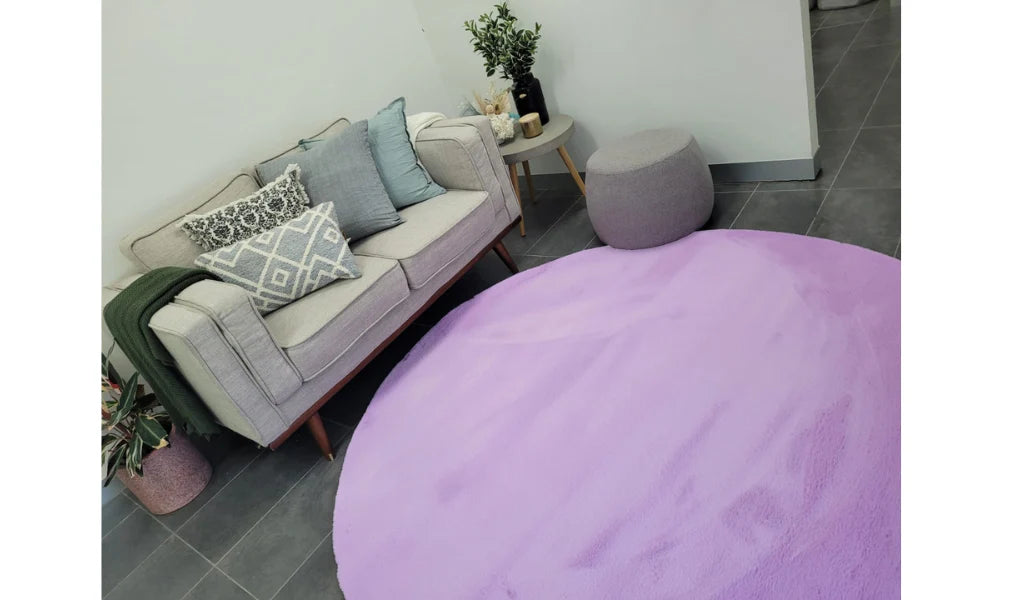 Faux fur lilac Circle Splash