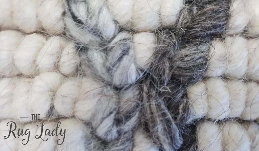 Civic Ivory Diamond Hand Woven Wool Rug