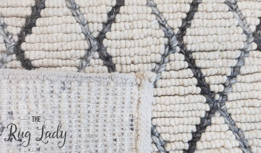 Civic Ivory Diamond Hand Woven Wool Rug