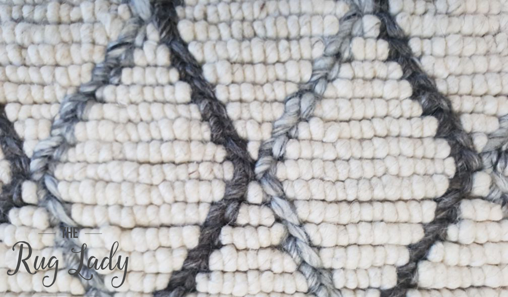 Civic Ivory Diamond Hand Woven Wool Rug