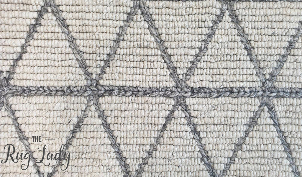 Civic Ivory Geometric Triangle Hand Woven Wool Rug