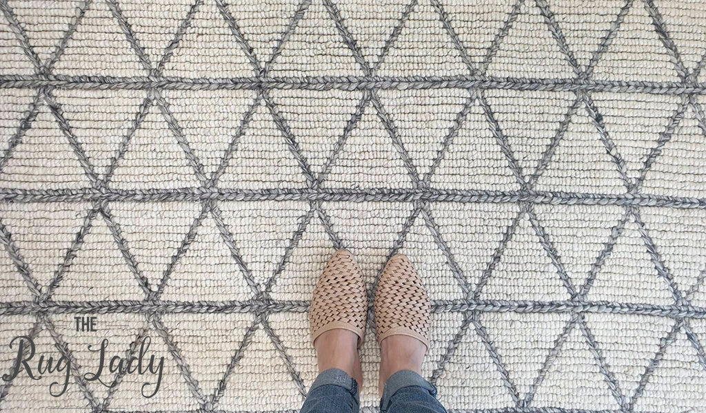 Civic Ivory Geometric Triangle Hand Woven Wool Rug