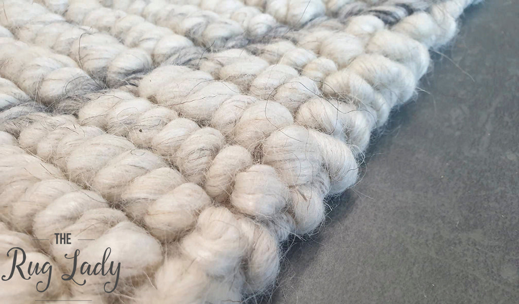 Civic Ivory Geometric Triangle Hand Woven Wool Rug