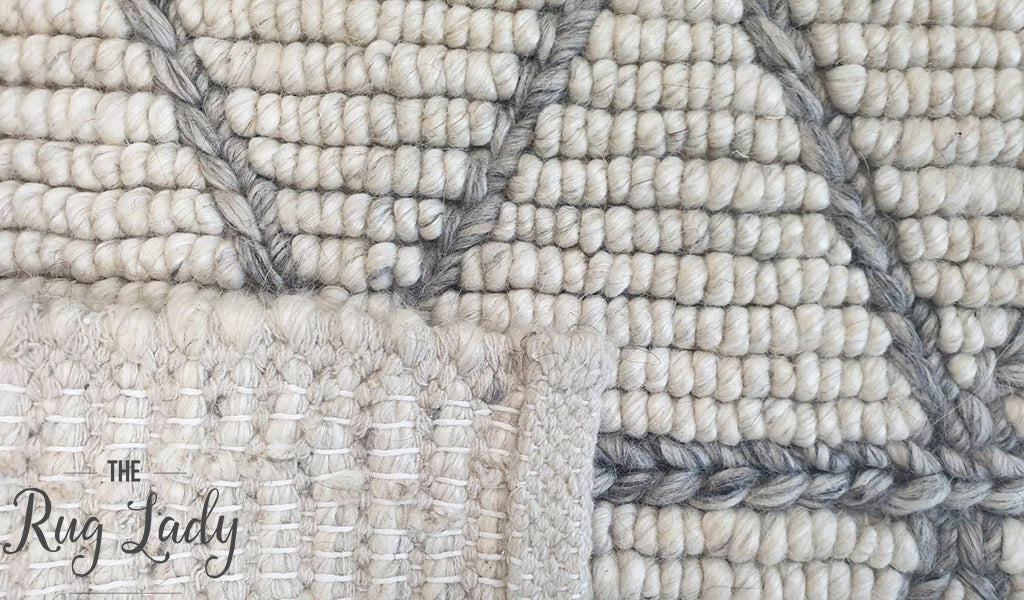 Civic Ivory Geometric Triangle Hand Woven Wool Rug