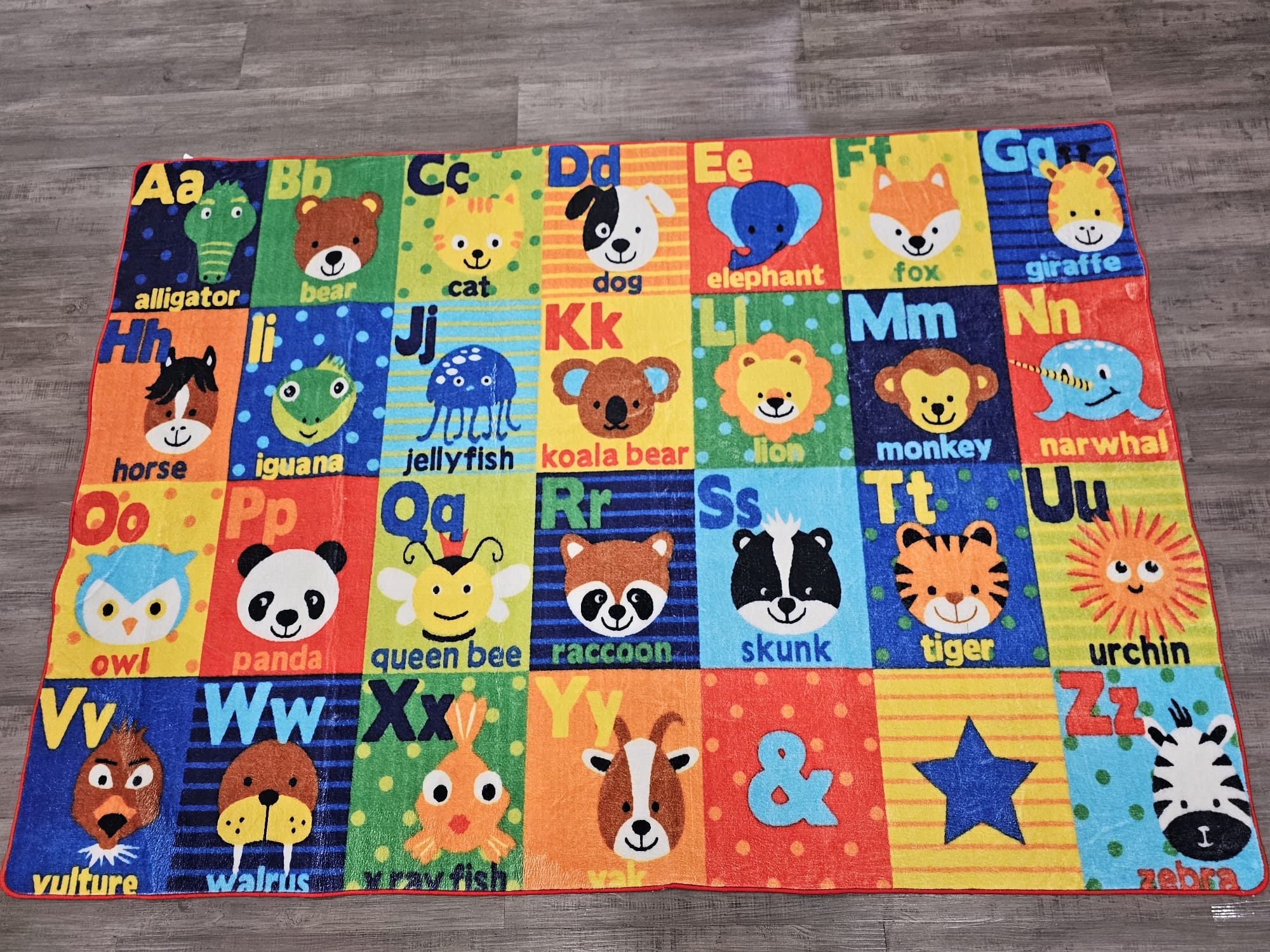 Colourful Abc educational kids rug