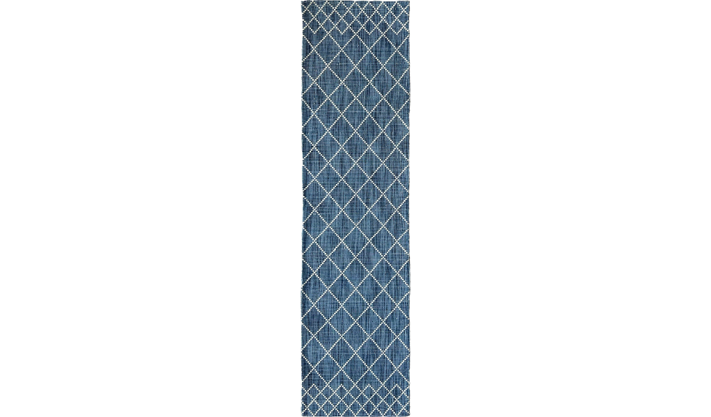 Clare Blue Diamond Lattice Wool Rug