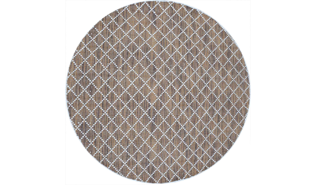 Clare Brown Diamond Lattice Wool Rug