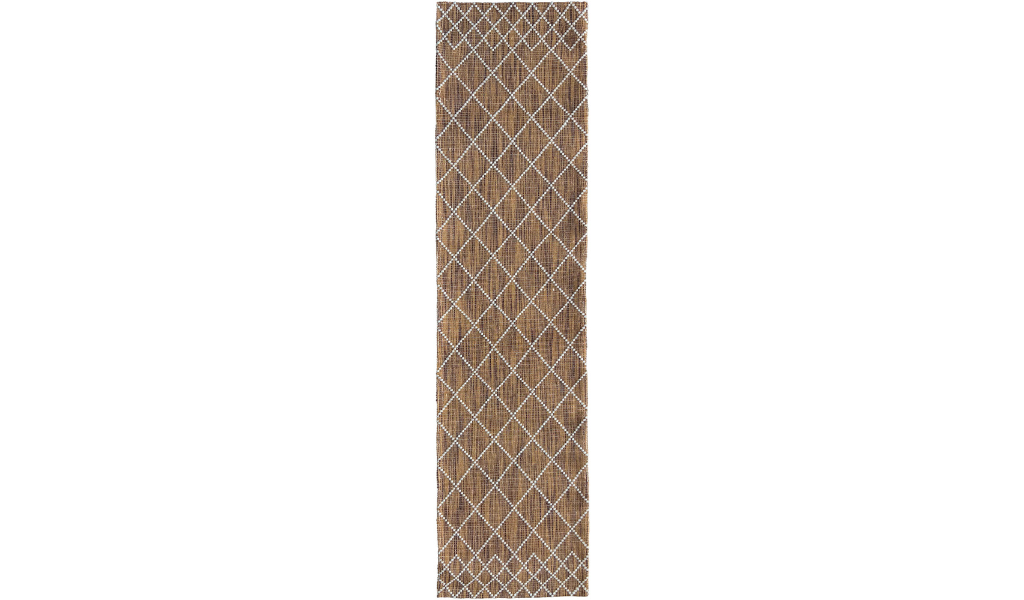 Clare Brown Diamond Lattice Wool Rug